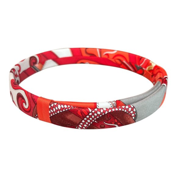 HERMES Silk Mistinguett Headband Made in France One Size Fits All Hairband main image 8